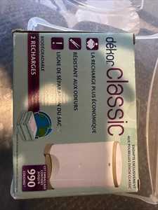 Dekor Classic Diaper Pail Biodegradable Refills 2 Count White Up To 990 Diapers - Picture 1 of 3