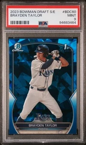 🔥2023 Bowman Chrome Draft Sapphire Brayden Taylor Tampa Bay Rays PSA 9 - Picture 1 of 3