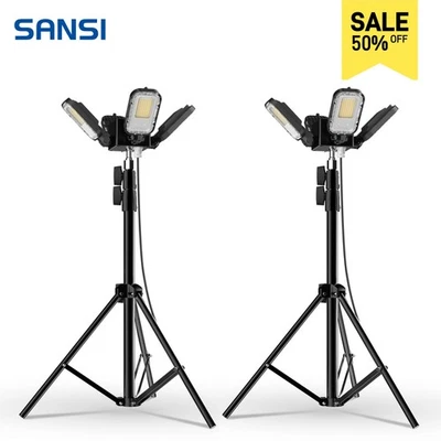 2 pack 15,000 Lumen Dimmable LED Work Lights 100W Tripod Stand home improvement - Image 1 of 4
