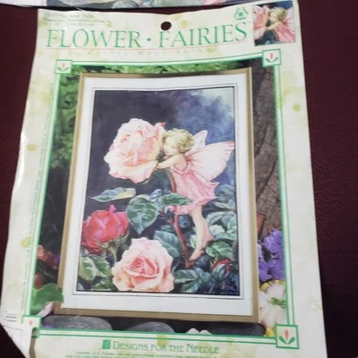 Flower Fairies Rose Fairy Cross Stitch Needle Craft Need to Add Your Own Floss - Image 1 of 4