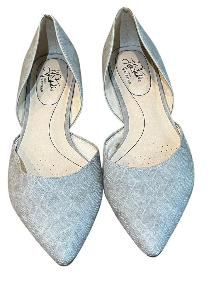 Zapatos LifeStride Para Mujer Talla 11 Anchos RETTA Sin Cordones Gris Puntera Plana Punta Foto 1 de 4