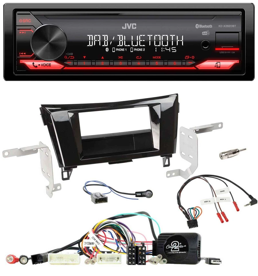JVC Bluetooth USB DAB Lenkrad Autoradio für Nissan X-Trail Qashqai 2014-2017 - Bild 1 von 4