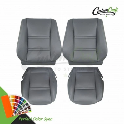 Se adapta a Toyota Land Cruiser 1990-1997 cubiertas de cuero gris para conductor delantero y pasajero Foto 1 de 4