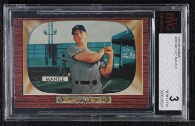 Bowman Mickey Mantle 1955 #202 en muy buen estado 3 HOF Foto 1 de 2
