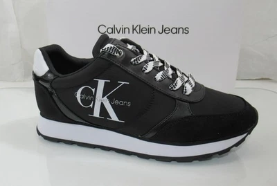 Zapatillas deportivas para mujer Calvin Klein Jeans con logotipo Cayle con cordones tela negra talla 8,5 Foto 1 de 4