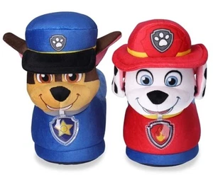 Paw Patrol Marshall & Chase 3D Light-up Toddler Boys Slip-on Sock-Top Slippers - Picture 1 of 8