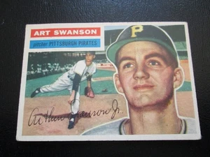 ART SWANSON 1956 TOPPS GRAY BACK ROOKIE BASEBALL CARD # 204 GD-GD+ - Picture 1 of 9