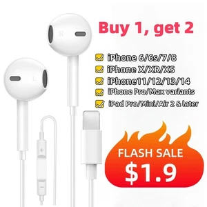 Auricolari Cuffie per iPhone Pro/14/13/12/11/X Auricolari Bluetooth Cablati - Foto 1 di 11