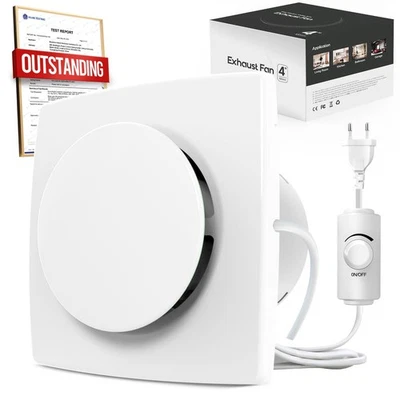 BUMSOU Aspiratore Bagno 100mm con Regolatore di Velocità Estrattore Aria Silenzioso