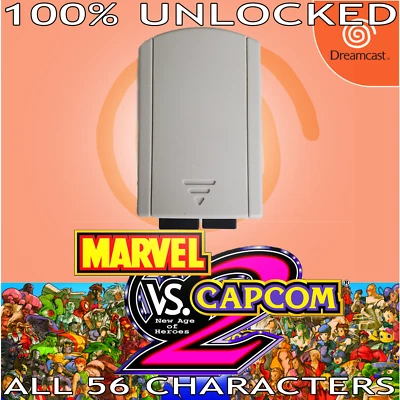 Tarjeta de memoria Marvel vs Capcom 2 Dreamcast con los 56 personajes desbloqueados - Imagen 1 de 4