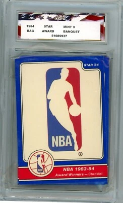 1984 Star Award Banquet Bag Larry Bird Magic Johnson  Abdul-Jabbar+ AGC 9 Mint - Image 1 of 2