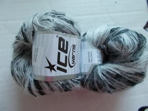 Hilos de hielo mezcla de mohair hilo, blanco y negro, lote de 2 (110 yardas ea) - Imagen 1 de 2