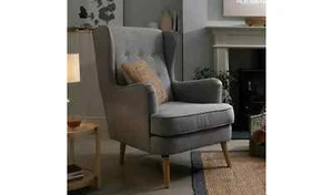 Callie Self Assembly Fabric Wingback Chair - Grey