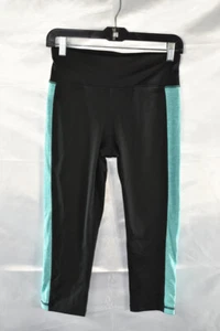 Leggings deportivos recortados en bloques de colores Ideology para mujer, negros, talla S - Imagen 1 de 5