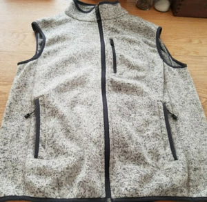 Free Country Vest S Gray Heather Full Zip Zippered Pockets Mock Neck Hiking - Picture 1 of 8