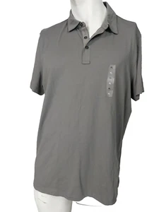 MICHAEL KORS Bryant Storm Gray Knit Jersey Logo Neck Polo Shirt sz XL NWT $79.50 - Picture 1 of 2