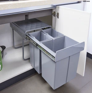Einbau-Abfalleimer Abfallsammler Mülleimer Ausziehbar Grau 2x10L+1x20L - Bild 1 von 7