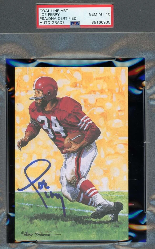 Joe Perry Gem Mint 10 PSA DNA Signed Goal Line Art Card GLAC Autograph - Image 1 of 1