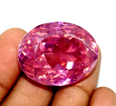 EGL 198.50 Ct Certified Natural Pink Zircon Cambodian Oval Cut Loose Gemstone - Image 1 of 4