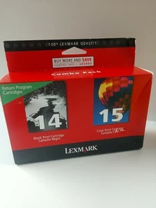 Lexmark Printer Cartridges Combo Pack of #14 Black and #15 Color - Picture 1 of 5