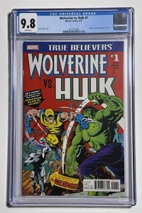 Wolverine Vs Hulk 1 CGC 9.8 NM/ Mint True Believers April 2017 Reprints Hulk 181 - Picture 1 of 2