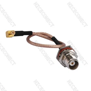 Junta tórica mamparo hembra TNC a MCX macho ángulo recto cable cola de cerdo RG316 30 cm WiFi - Imagen 1 de 3