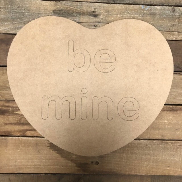 Corazón de San Valentín Be Mine recorte, forma inacabada, pintura por línea, artesanía grabada Foto 1 de 1