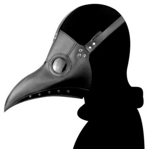 Pest Arzt Maske Steampunk Halloween Leder Vogel Mund lange Nase Schnabel Kostüm - Bild 1 von 14