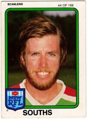 1981 SOUTH SYDNEY RABBITOHS SCANLENS RUGBY LEAGUE CARD #44 STEVE WALSH - image 1 of 2