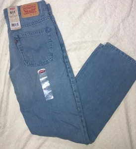 Boys Levi's 511 Slim Warp Straight-Leg Stretch Jeans Peralta Light Wash Size 16 - Picture 1 of 6