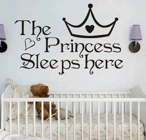 Calcomanía de pared princesa pegatina bebé guardería niña dormitorio decoración del hogar - Imagen 1 de 3