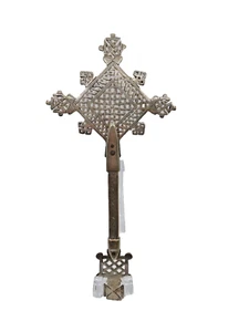 "Handgefertigt - äthiopisch koptisch-orthodox - zeremonielles Handkreuz / Kruzifix - 9,75" - Bild 1 von 4