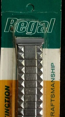 Pulseira de relógio vintage Regal malha de aço inoxidável NOS não usada na caixa 17 mm Hong Kong  - Imagem 1 de 4