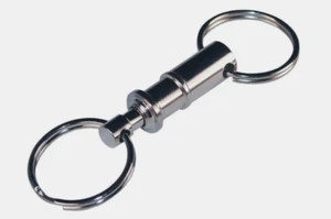 Hillman Valet KEY CHAIN Tempered Steel Silver Easy Release Push Button 1 pk - Picture 1 of 2