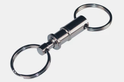 Hillman Valet KEY CHAIN Tempered Steel Silver Easy Release Push Button 1 pk - Image 1 of 2