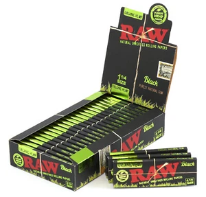 1 caja - Papel rodante RAW Negro Orgánico tamaño 1 1/4 (78 mm) - 1200 papeles - Imagen 1 de 5