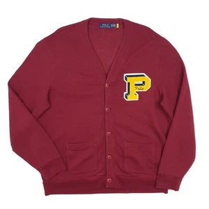 Cárdigan Universitario Polo Ralph Lauren Letterman 2XL 3XL Hombre Jersey Rojo Borgoña - Imagen 1 de 16