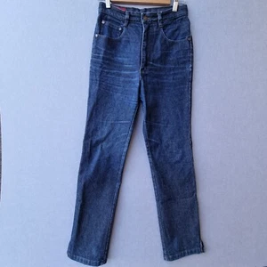 VINTAGE High Rise Blue Denim Jeans sZ 28" Tall Girls Jeans Baggy Tapered leg - Picture 1 of 17