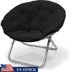 Large Soft Microsuede Saucer Chair Foldable Indoor Seating Dorm Relaxation New - Picture 1 of 6