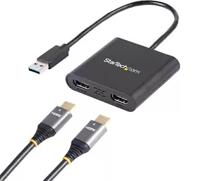 StarTech USB 3.0 to Dual HDMI Adapter, USB to 2x HDMI Monitor Converter - Picture 1 of 6