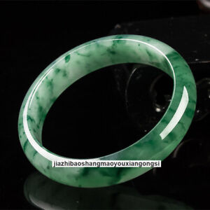 Natural 56-62mm Green Jade Jadeite Floating Green Bracelet Bangle Women's Gifts