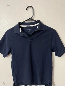 Lands End Youth Medium 10 / 12 Blue Short Sleeve Polo Navy Blue School - Picture 1 of 5