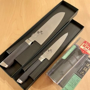 KAI knife set Santoku 6.5in 165mm Petty 4.72in 120mm Sharpener AE5200 AE5202 - Picture 1 of 12