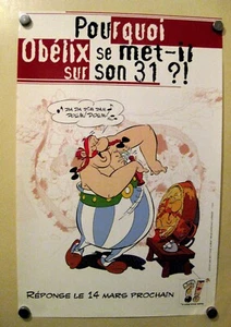Obélix Uderzo Affiche 40X60 2001 TBE - Picture 1 of 1