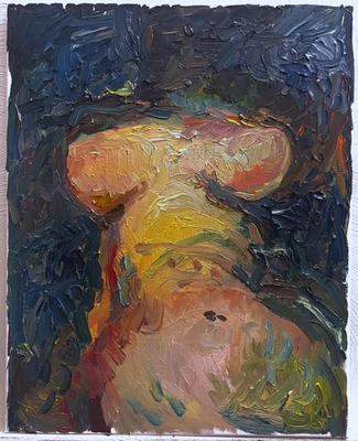 人物油画哥特立体主义闺房 16 英寸 x 20 英寸帆布原版签名 — 第 1/4 张图片