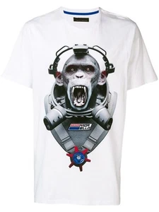 Frankie Morello Tshirt Size XXL White with Monkey T - Picture 1 of 5