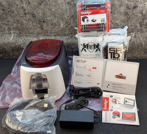 Evolis Badgy200 B22U0000RS 16 MB Color Plastic ID Card Printer + 1000 ID Cards - Picture 1 of 23