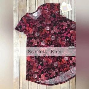 Lularoe Scarlett swing dress girls sz 6 pink black floral flowers NWT NEW - Picture 1 of 1
