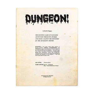 TSR Boardgame Dungeon! (1st Ed, 1st, Color Version) - Rules Only! VG - Picture 1 of 2