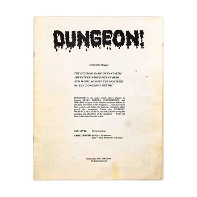 TSR Boardgame Dungeon! (1st Ed, 1st, Color Version) - Rules Only! VG - Image 1 of 2